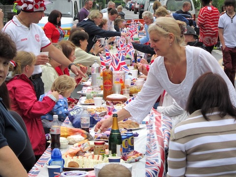 The street party held in Beckingham Road and Weston Road that was hosted by St Francis' Church.