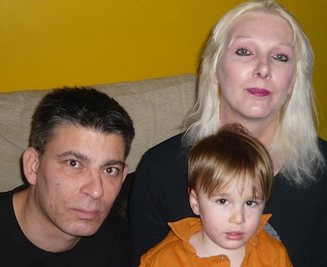 Peter Hart with his wife Nicola and young son