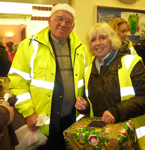 Brian Holt and Sheila Willis draw the raffle.