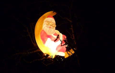 Santa in a tree at the same property.