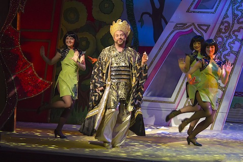 Peter Goordon playing the Empress of China in Aladdin at the Yvonne Arnaud Theatre in Guildford.