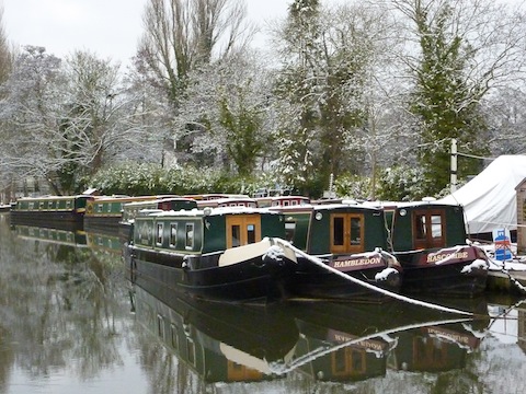 Narrow boats for holidaymakers have replaced the working boats on the River Wey Navigations.