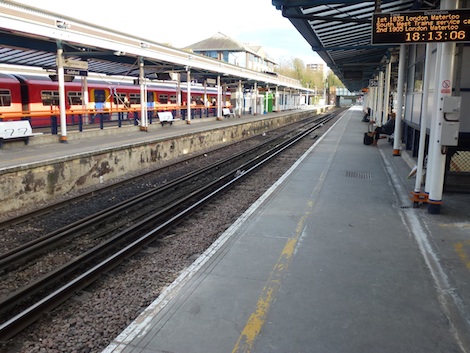 Platform 5 at Guildford Railway Station where the fatal incident occurred.