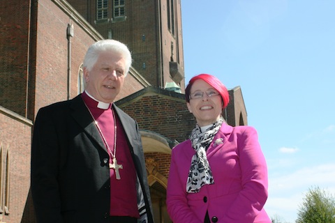 The Rev'd Dianna Gwilliams pictured with the Suffragen Bishop of Dorking, the Rev'd Ian Brackley.