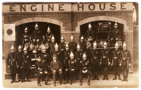 Guidford's firemen pose for a photograph in the early 1900s.