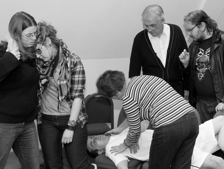 Merrow Dramatic Society in rehearsal for their next play Family Circles by Alan Ayckbourn