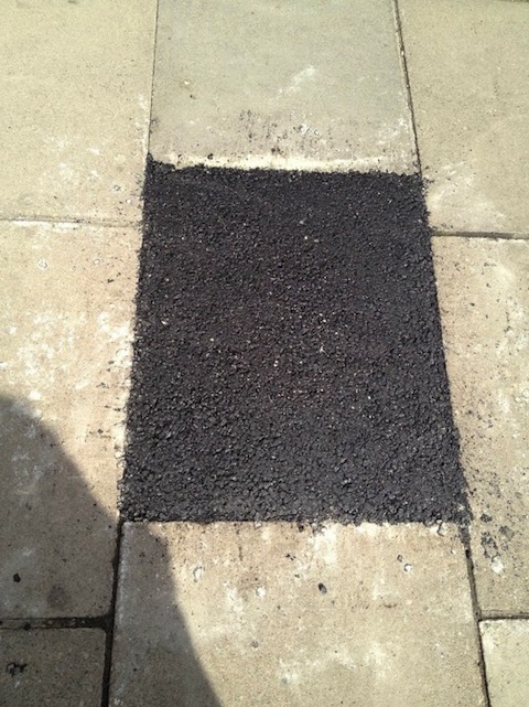 A repair to the pavement in Guildford town centre. But the right one?