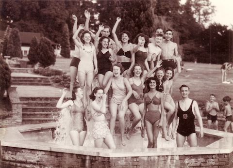 Having fun at Guildford Lido in days gone by.