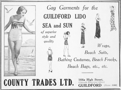 Advertisement from the Surrey Weekly Press from 1933. You might be able to find some Thirties-style garments on sale so you can dress up for this year's picnic!