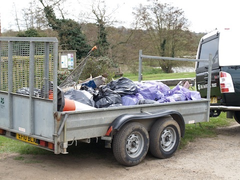 The rubbish collected by volunteers from Marks `& Spencer.