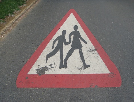 School children warning sign