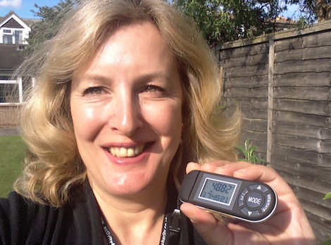 Dani Maimone with her pedometer just 6,000 steps for the day to go