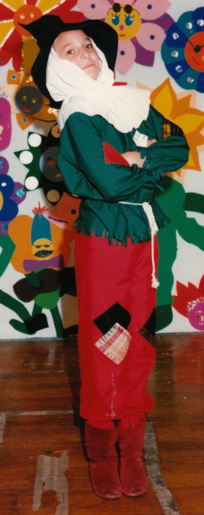 Emma as the Scarecrow in a school production of The wizard of Oz