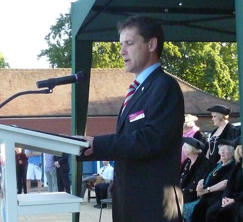 Marketing manager Rob Price gives his speech.