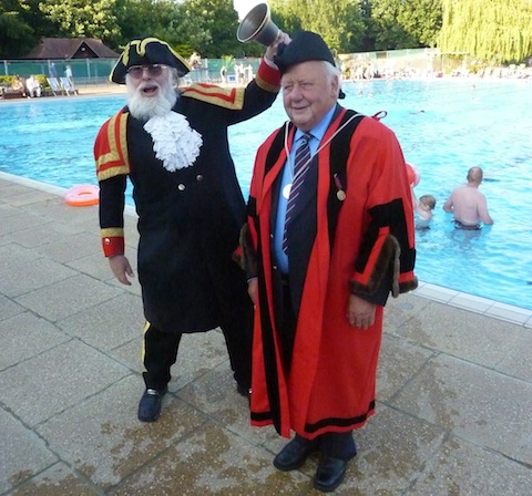 Town crier David Peters and Alderman Bernard Parke – both with historic family links with Guildford.