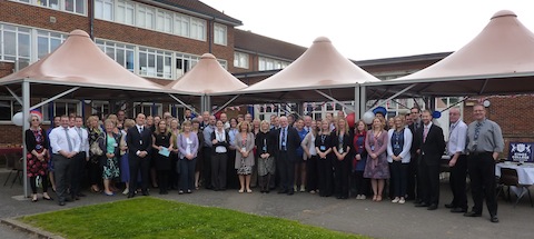 Time for a picture during the strawberry tea.