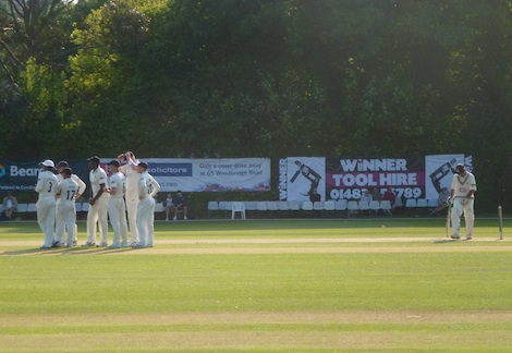 Ricky Ponting left isolated as the Warwickshire players celebrate the fall of another Surrey wicket falls