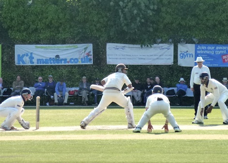 Despite the close fielders ... s was going well until caught at short leg off a slightly careless shot.