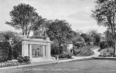 Guildford's war memorial in the 1920s. Picture: David Rose collection.