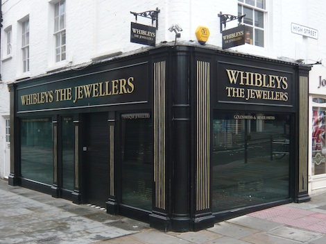 Whibleys Jewellery shop at the bottom of Guildford High Street