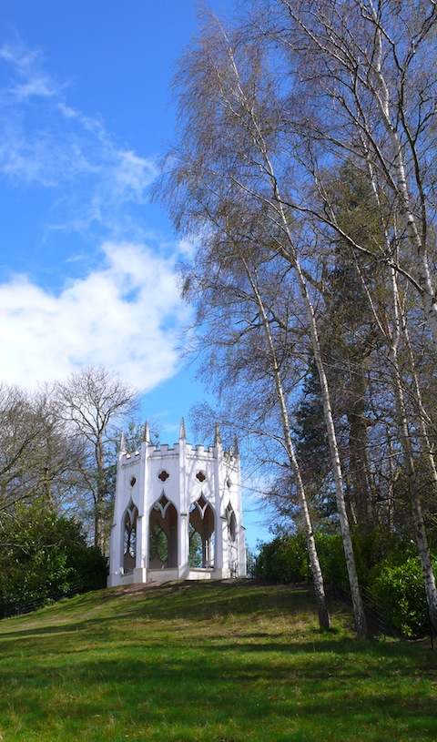 Gothic Temple with silver birches.