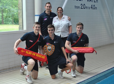 The Spectrum lifeguards with their award.