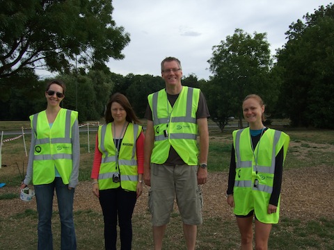 Parkrun volunteers at the ready.