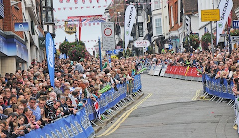 Guildford High Street waits for the cyclists. Picture Dani Maimone.