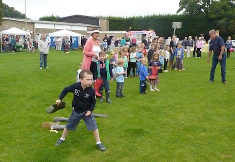 Everyone enjoyed the wellie-boot throwing!