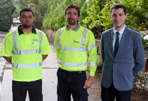 Cllr Matt Furniss with members of Guildford Borough Council's cleansing team.