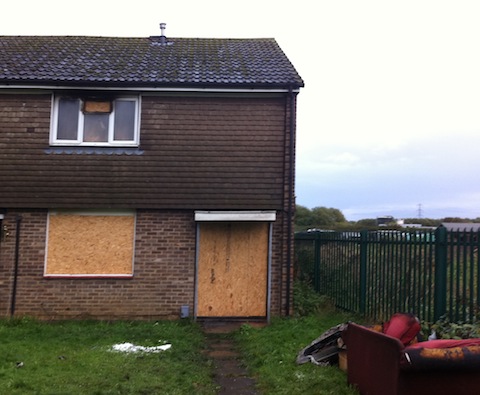The house in Waterside Road where there was a fire on Friday night.