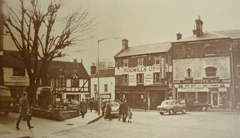 The same spot viewed as above from North Street.1960. Some will recall Fogwills and Buyers.