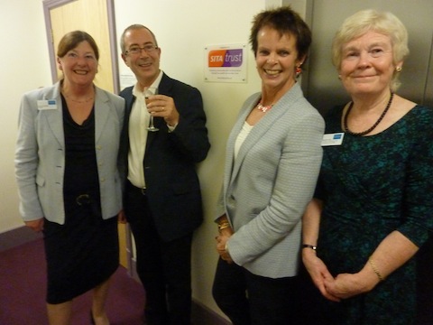 Trustees asss and Margaret Jack (far left and right) with Ben Elton and Anne Milton.