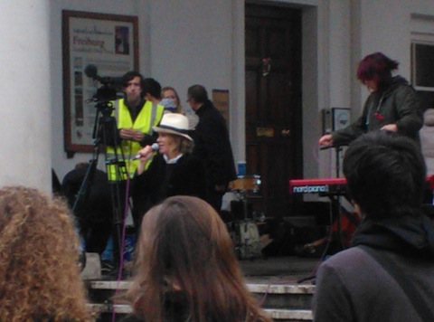Singer and songwriter Cerys Matthews, who also appears on BBC's One Show as a reporter talks to the onlookers.