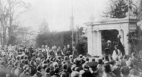 The unveiling of the war memorial in the Castle Grounds on November 6, 1921. It too will undergo some restoration work ahead of next year's centenary  of the start of the First World War.