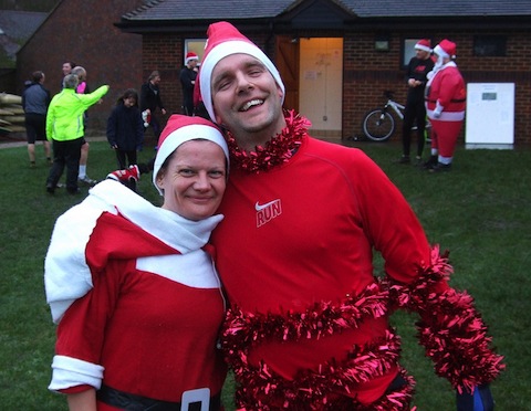 Santas a plenty at the Guildford Parkrun in Stoke Park on Saturday, December 21.