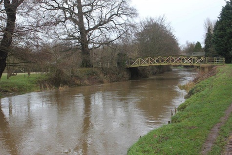 The River Wey in control, as it was before the flood.