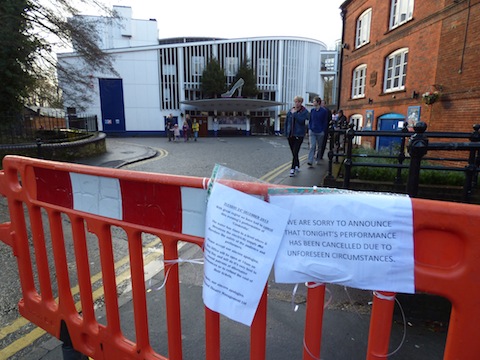 The panto at the Yvonne Arnaud Theatre was cancelled on Christmas Eve.