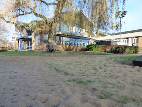 The stuff that Guildford gets it name from! 'Golden' sand washed on to the bank by the Odeon cinema in Bedford Road.