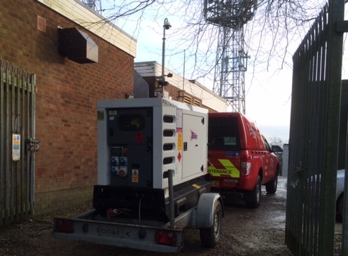 One of the power generators deployed to give some temporary cover.