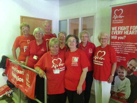 Guildford BHF fundraisers are ready for Ramp up the Red on February 7.