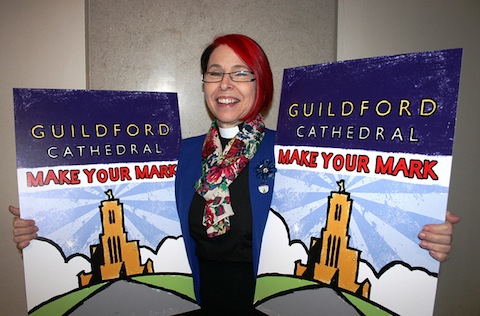 The Dean of Guildford Cathedral, the Very Rev'd Diana Gwilliams at the launch of the Make Your Mark fundraising campaign.