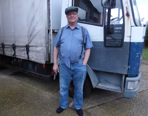 Market trader Richard Kendal pictured in front of his trusty lorry at his Guildford home.