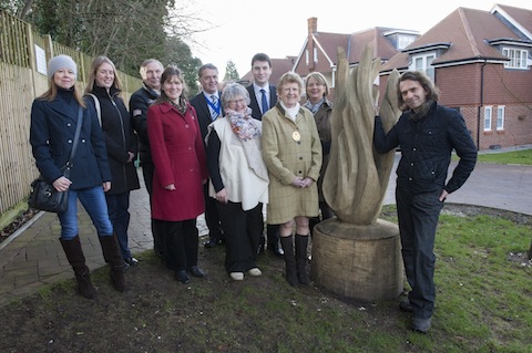 Unveiling of the sculptures in Boxgrove Gardens.