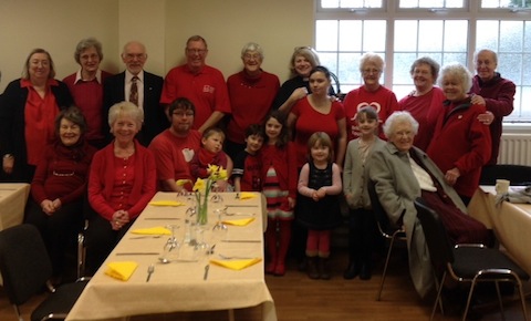 Some of the parishioners at St Francis' Church wearing just the the right colour for Ramp up the Red.