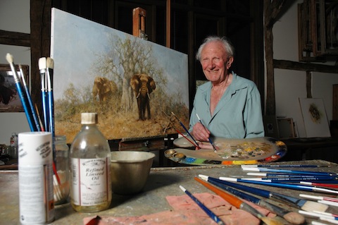 David Shepherd in his studio. Picture by Becky Thomas.