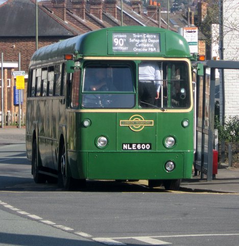 The vintage Green Line bus that provided free rides around Guildford.