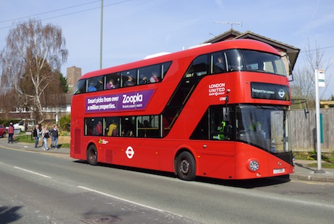 The new London Routmaster bus - a sight you probably won't see again in Guildford!