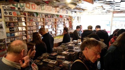 The shop was very busy on Record Store Day 2014.