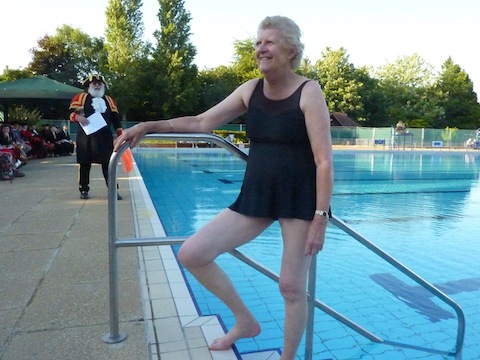 The Mayor, Diana Lockyer-Nibbs at Guildford Lido during its 80th birthday celebrations last June.